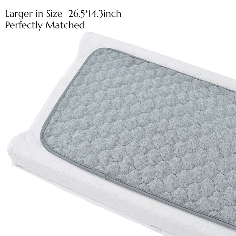 Reusable Waterproof Changing Pad Liners Non-slip Rectangle 26.5*14.3inch Quilted Absorbent Bassinet Mat Liners Changing Table