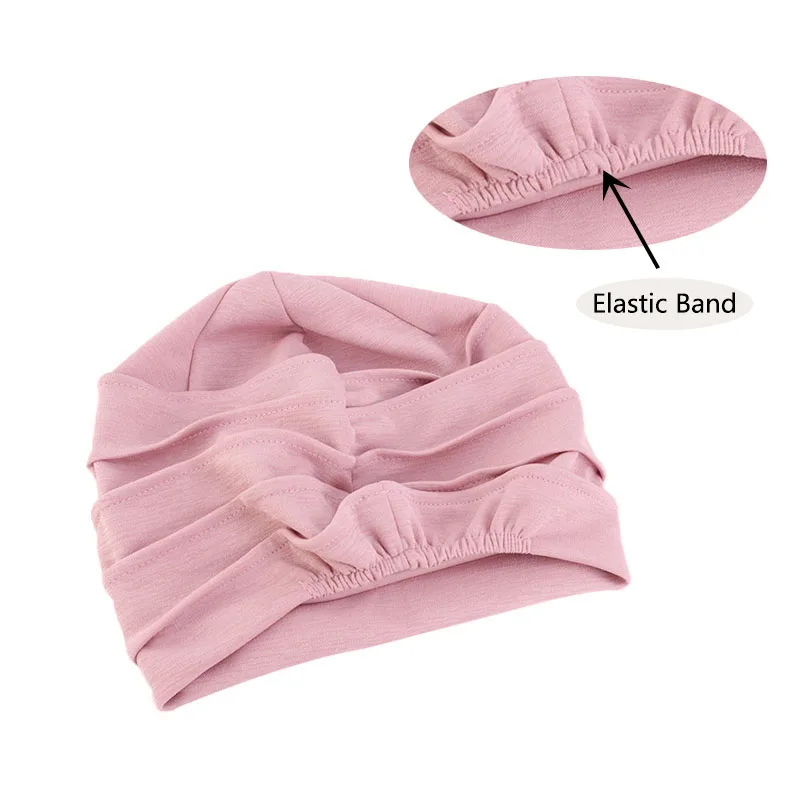 Bonnet en coton Slouch pour femme, bonnet chimio, bonnet document solide, Hijabs intérieurs, couvre-chef musulman, chapeau turban élastique à tête ronde pour femme