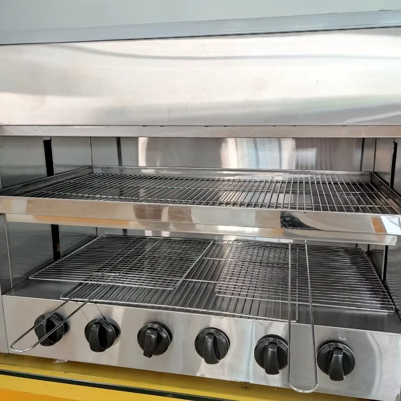 Commercial Stainless Steel Gas Infrared Salamander Grill with 6 Burner