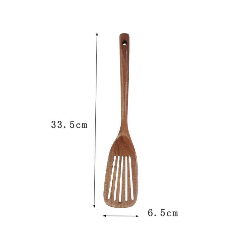 Durable Wooden Spatula Spoon High Temperature Resistant Wooden Gadgets Colander Spoon Nonstick Teak Tableware Special Nano Soup