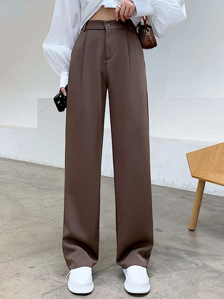 Casual High Waist Loose Wide Leg Pants for Women Spring Autumn New Female  Floor-Length White Suits Pants Ladies Long Trousers