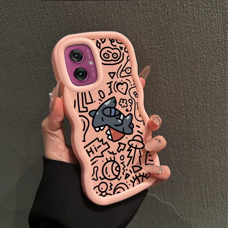 Grey Shark Wavy Silicone Phone Case Cover