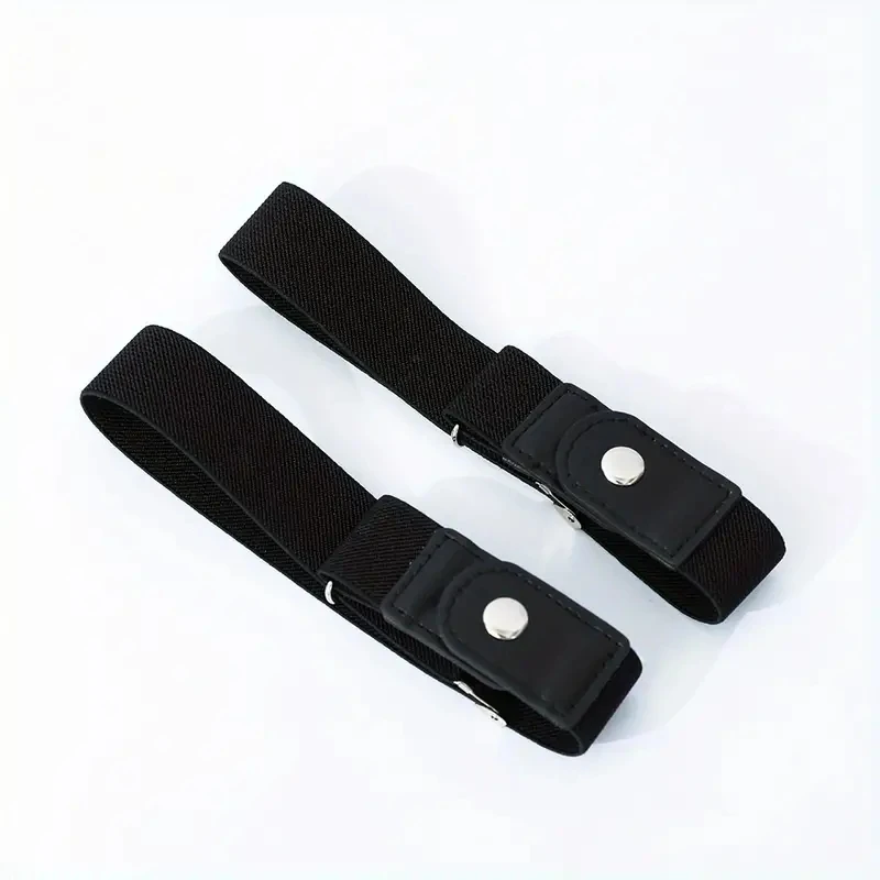 2pcs/set No Elastic Women Men Unisex Stretch For Pants Jeans Casual Buckle Free Adjustable Invisible Belt_voghion.com