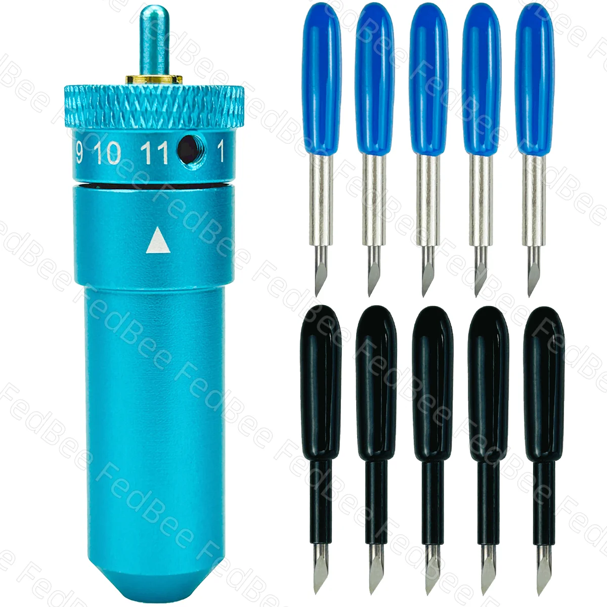 5Pcs Deep Cut Auto Blade + 5Pcs 60 ° Blade + 1Pc Holder Per Silhouette Cameo 3 2 1 Portrait 2 Curio Full Deepcut Set