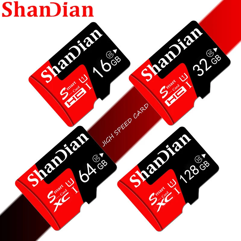 SHANDIAN 메모리 카드, 256GB 스마트 SD 카드, 512GB 플래시 카드, 128GB 메모리, 마이크로 SD TF/SD 카드, 64GB 선물, 클래스 10 UHS-1, 32GB, 16GB