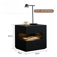 Table de chevet de luxe légère et Simple, haut de gamme, créative, casier noir moderne, rangement de chambre à coucher, meubles de salon 4
