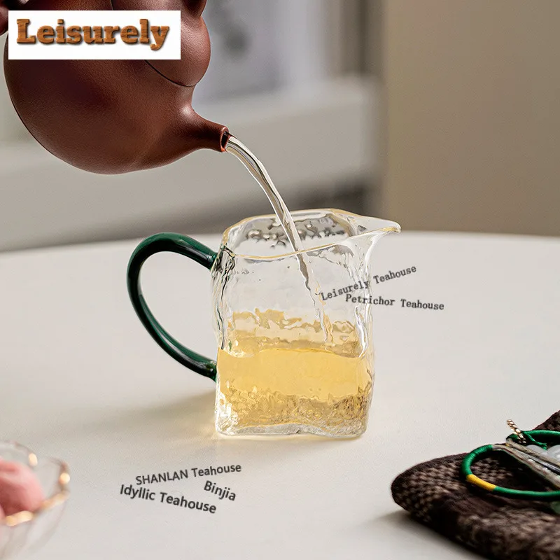 160ml Hammered Pattern Transparent Glass Tea Pitcher Tea Divider Cha Hai Dispenser Justice Cup Fair Mug Cha Decoration Supplies