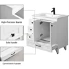 30" Bathroom Vanity Cabinet with Sink Combo Set, Undermount Ceramic Sink, Matte Black Faucet, High-Definition Mirror 3