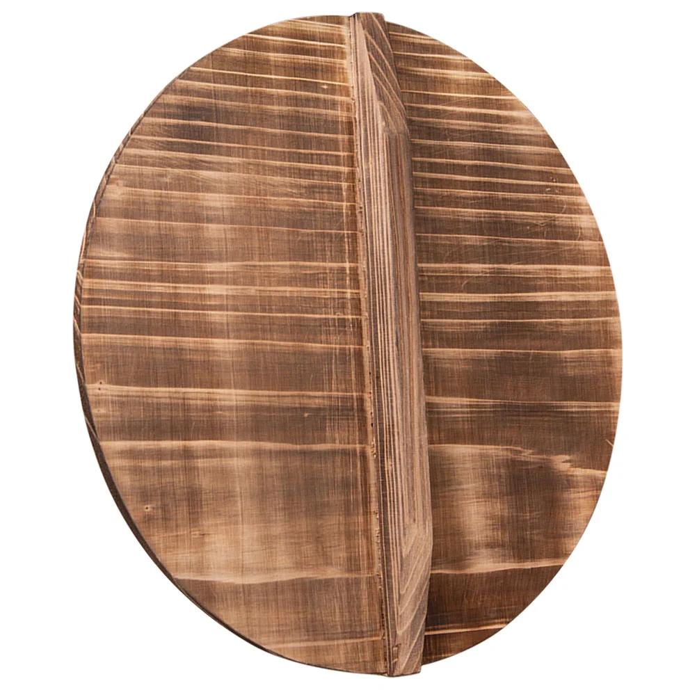 

Wooden Wok Lid Cooking Pot Cover Pan Lid Natural Wooden Wok Cover Universal Pot Pan Lid Large Handle Stir Fry Pan Cooking Cast
