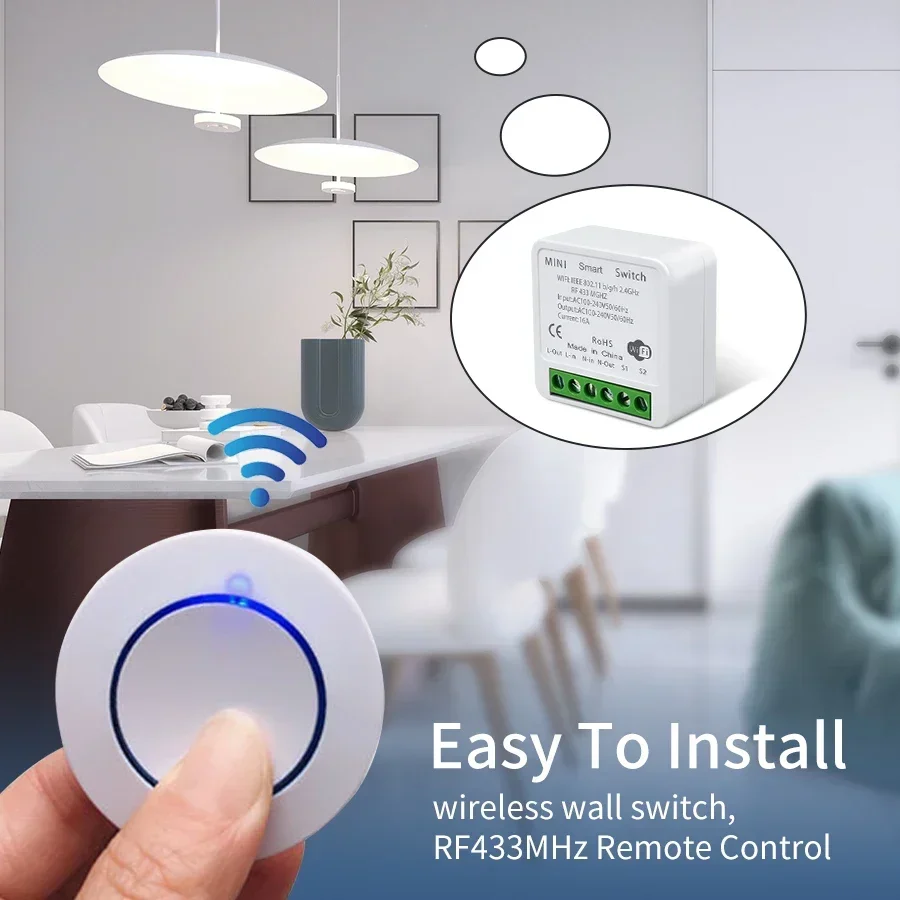 MOES Scène switch Wit - Zigbee - 4 knoppen - 12 acties - Werkt met Tuya