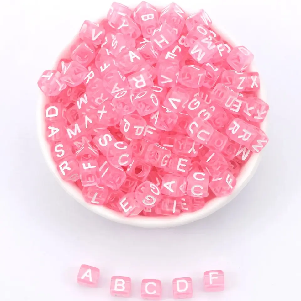 Perline Fai Da Te Gioielli Perline Lettere Alfabeto Per Braccialetti - 1350 Pezzi, Acrilico, 7mm, Con Cuori E Perline Colorate Lettere Per Braccialetti Acrilici - Foto 4