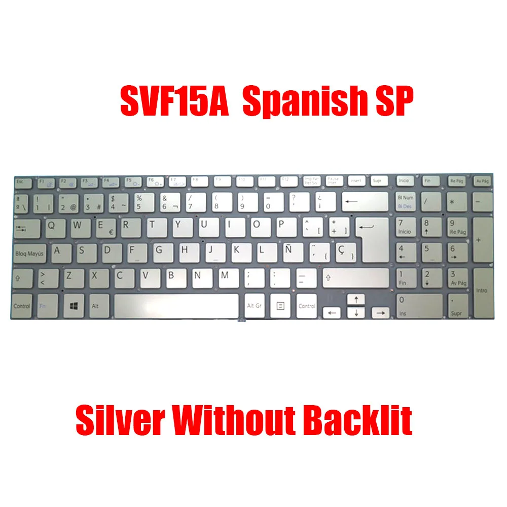 

RU SP TR SW Laptop Keyboard For SONY SVF15A 9Z.NACBQ.10R 149241971ES 149242641TR V141306CK1SW Russian Spanish Turkish Swiss New