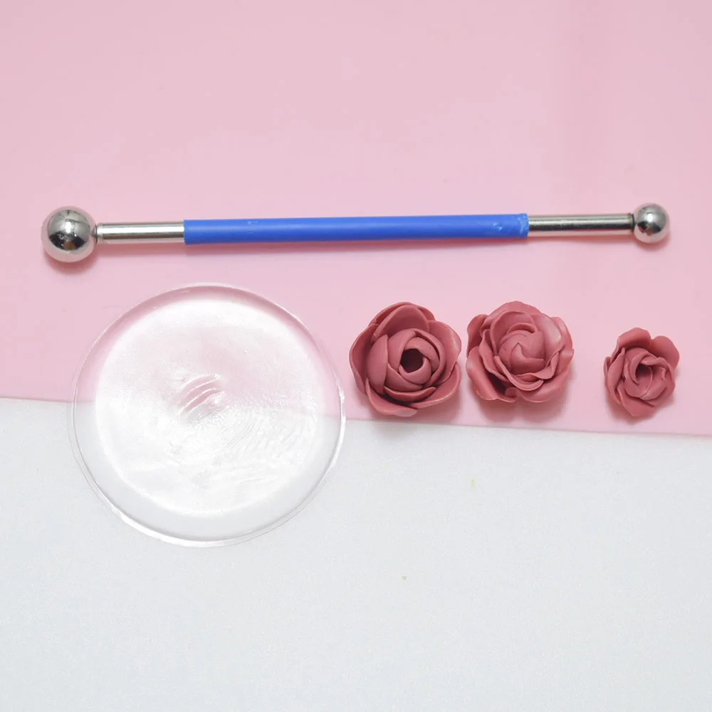 Polymer Clay Tool Mini Flower Petal Texture Make Stylus Ball Dotting Pen and Silicone Mat Recycle Use polymer clay tools