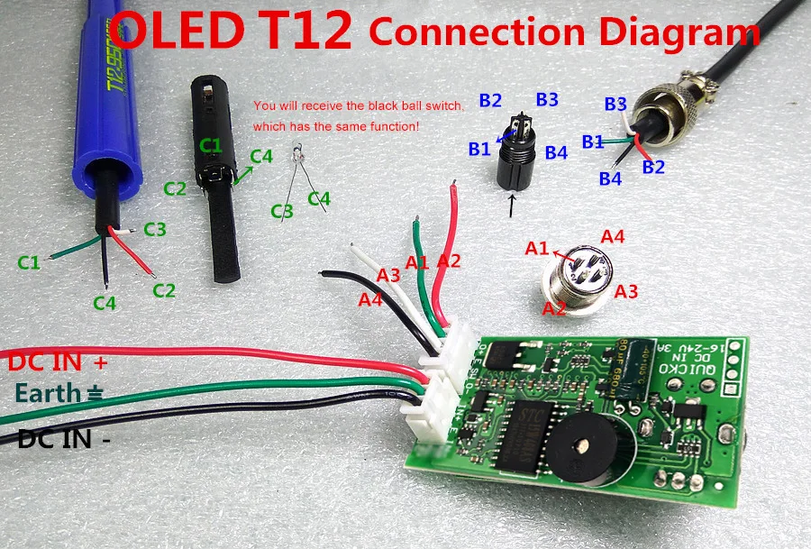 T12 STC-OLED Lötstation Eisen DIY Teile Kits T12-952 Digitaler Temperaturregler Lötkolben mit Metallgehäuse – Detail 7