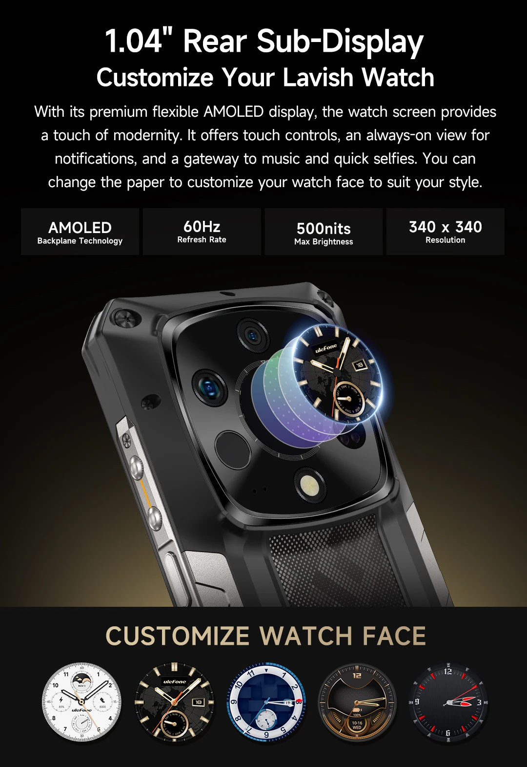 Ulefone AI Armor 28 Ultra 5G Thermal Imaging Rugged Phone MTK Dimensity 9300+ AMOLED Android Smartphone 1TB ROM Mobile Phone