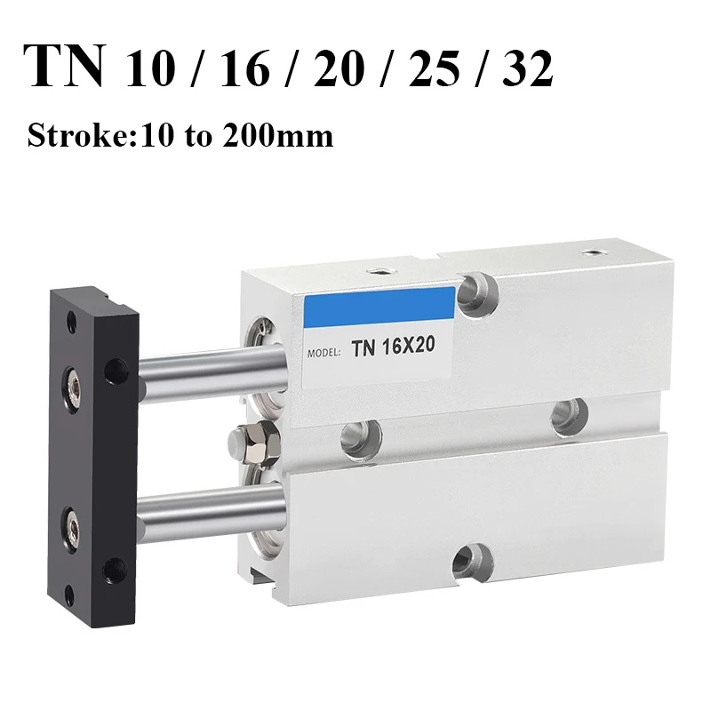 Cilindro Pneumático Duplo Twin-rod tn 10 16 20 25 32 mm Curso de Liga de Alumínio 30 40 50 60 80 100 150 200 mm Cilindro do ar
