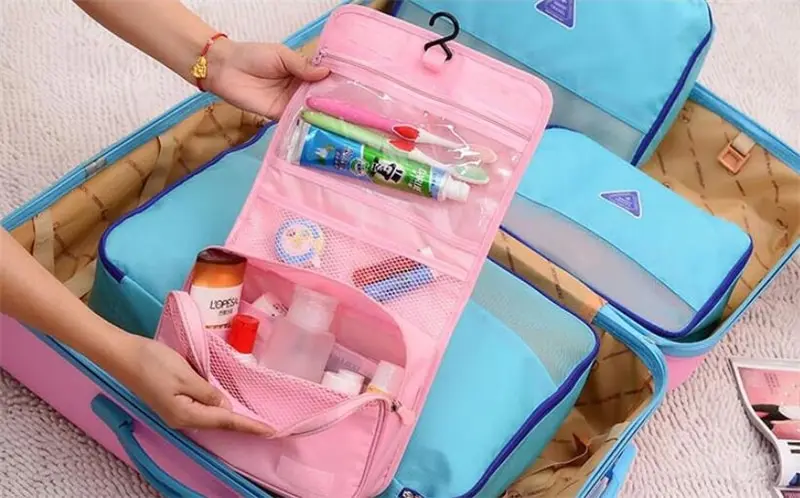 S3d43c9769e834f5eab155cbed0a85076A Cosmetic Bag Women Travel Pouch Waterproof Toiletries Beauty Organizer Ladies Bathroom Neceser Makeup Storage Bag With Hook Mallzona