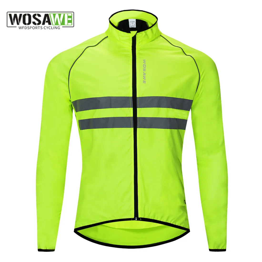 WOSAWE Windproof Cycling Jacket Men Waterproof Reflective Ropa Maillot Ciclismo Ultralight Bike Long sleeve MTB Bike Windbreaker
