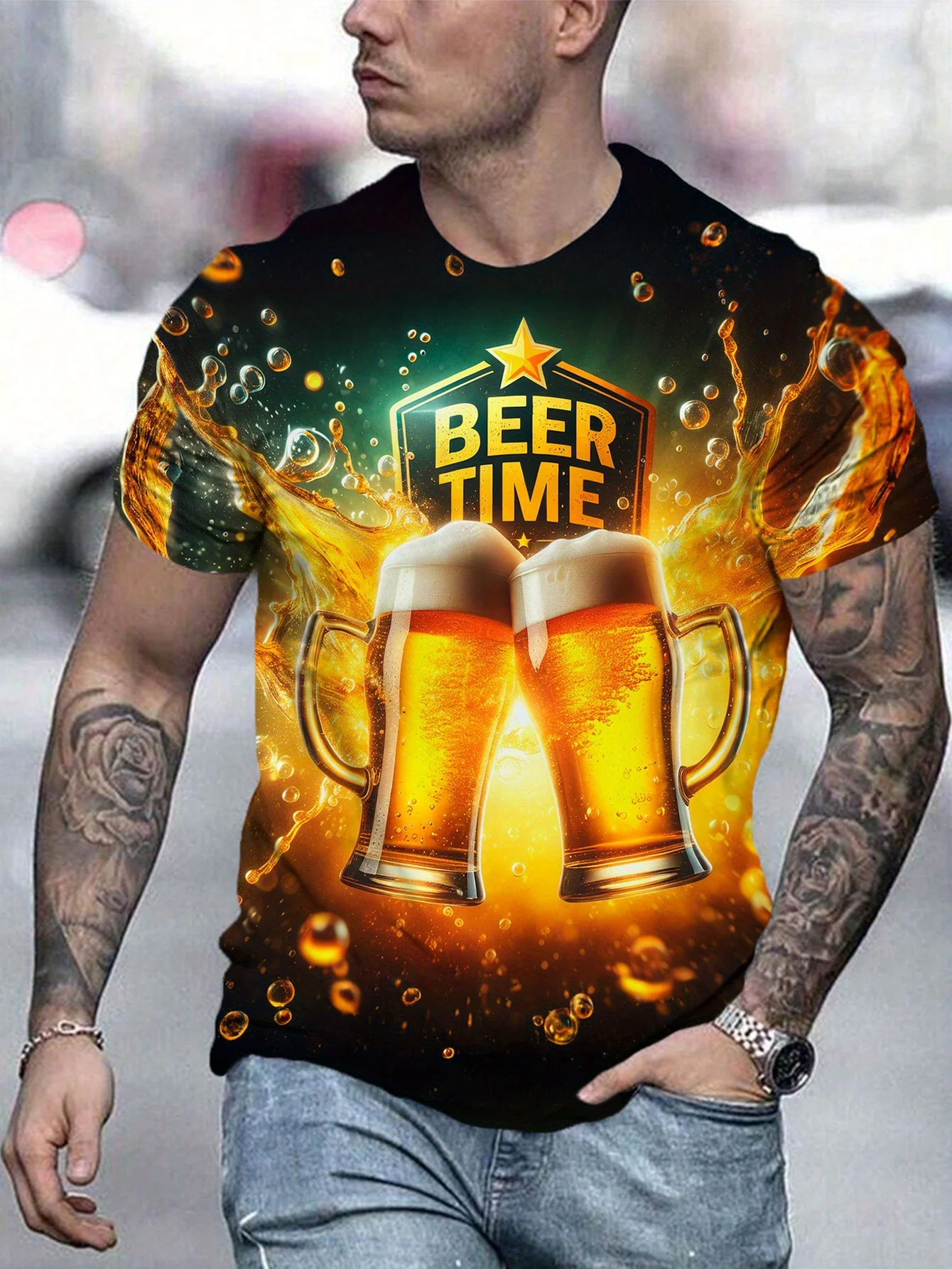 Camiseta Con Botones Manga Corta Camisas Oversize Hombre Camisa De Hombre Camisa De Manga Corta Con Botones Camisa Informal Con Estampado De Playa De Verano A Para Hombre Top (Light Blue, S