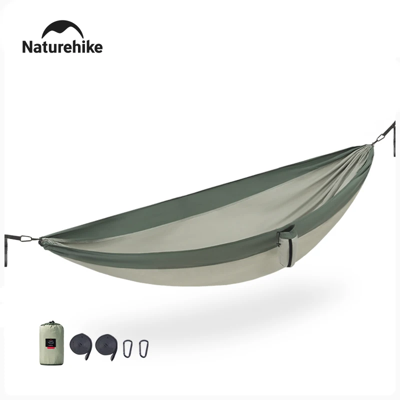 

Портативный двойной гамак NatureHike, складной гамак для кемпинга, на 2 человек, задний двор, парашютный шнур, гамак для сада