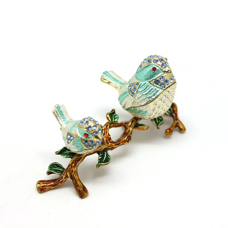 SHINNYGIFTS Double birds on the leaf Trinket Box Jewelry Gift Box lovely Gifts for Girls