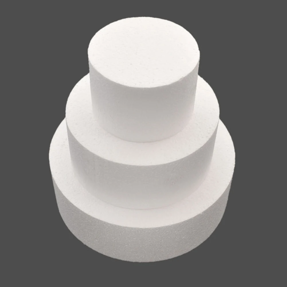 Cake Dummy Dummies Styrofoamfake Rounds Reusable Wedding Round Tool Rotating Stand Birthday Diy Decorating Model Polystyrene