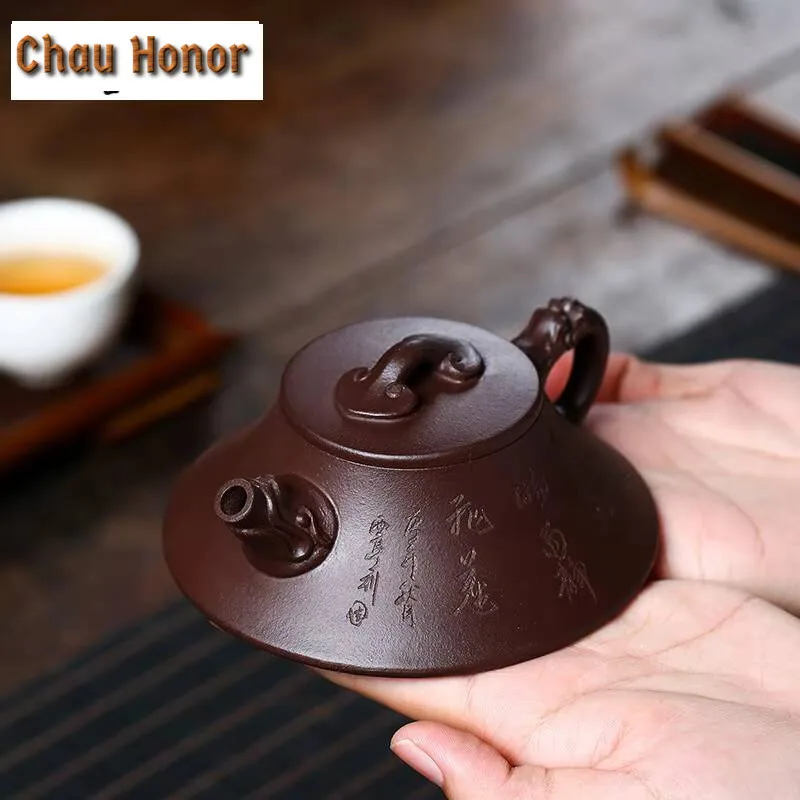 150ml Yixing Raw Ore Purple Clay Teapot Handmade Household puer Kungfu Teaset Tea Ceremony Drinkware Accessories Customized Gift