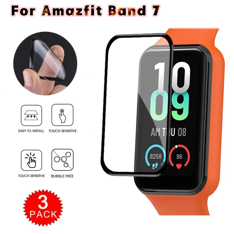 

3D Защитная пленка для Huami Amazfit Band 7, защита экрана Amazifit Band7, полное покрытие, изогнутые пленки, не закаленное стекло