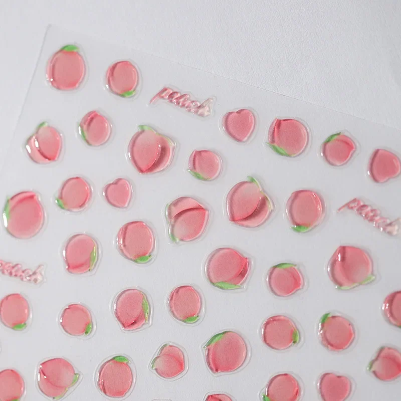 Vibrant Kawaii Apple Nail Art Stickers - Sweet & Cute Self-Adhesive Decals