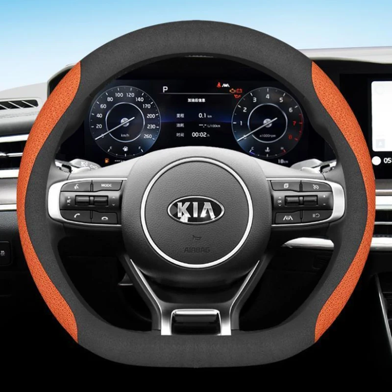

for Kia Sorento I II III Sorento PRIME 2002 - 2020 2022 Car Steering Wheel Cover Leather 9Colors Non-slip Auto Accessories