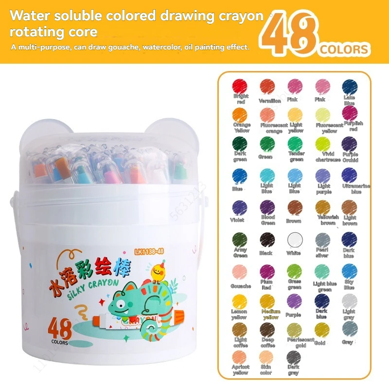 12/24/36/48 Color Silky Twistable Crayons Washable Art Supplies Multicultural Pastel Gel Crayons,Easy Grip Coloring Gift School - 6