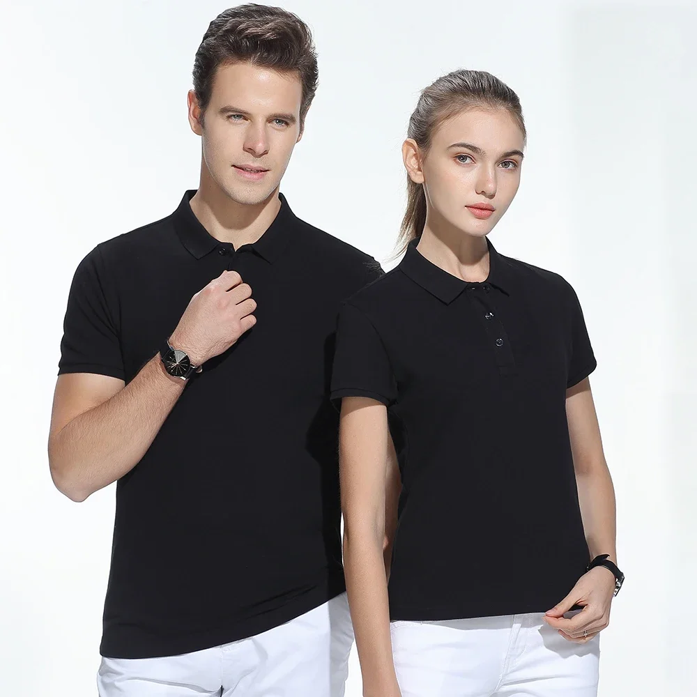100% Cotton Men Polo Shirt Mid Grade Custom Club Logo 2023 Male Women Short Sleeve Lapel T-shirt Golf Tennis Solid Polos New