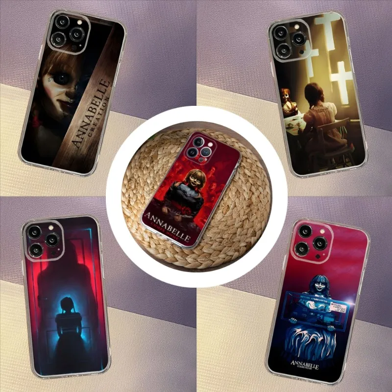 Annabelle Horror Movie Phone Case Per Iphone 15 14 13 12 Pro Mini 11 Max Xr X Xs 7 8 Plus Silicone Trasparente