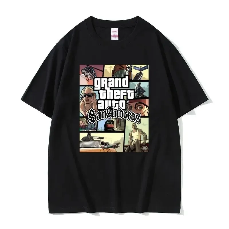 

2024 Grand Theft Auto Vice City Print T-Shirts GTA Game Men Women Casual T Shirt Harajuku Unisex Tees Tops Clothing