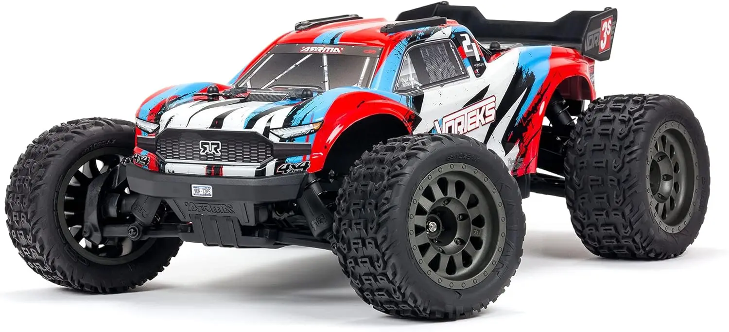 RC Truck 1/10 VORTEKS 4X4 3S BLX Stadium Truck RTR (Batteries and Charger Not Included), Red, ARA4305V3T1