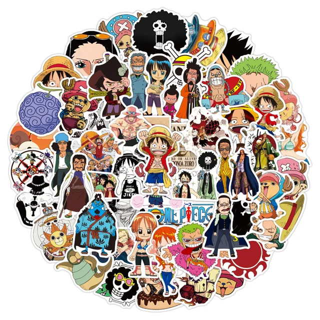 10/30/50/100pcs Vintage ONE PIECE Stickers Anime for Kids Toy DIY Motorcycle Helmet Phone Skateboard Cartoon Decal Sticker Packs 2