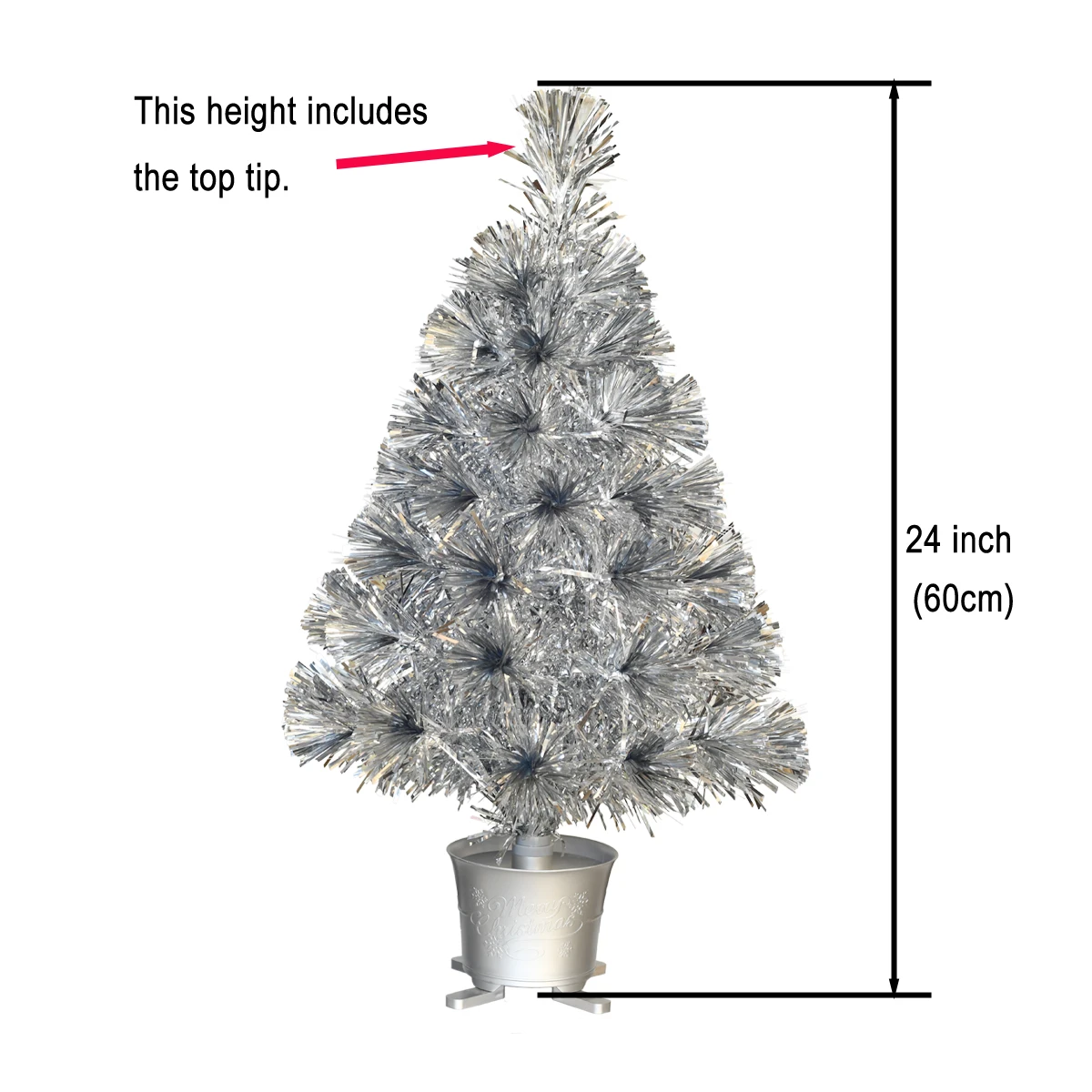 Sapin De Noël Artificiel De Table 45 Cm Avec Lumières Fibre Optique - LED Multicolore Changeante - Décoration Bureau, Salon - Fonctionne Sur Piles