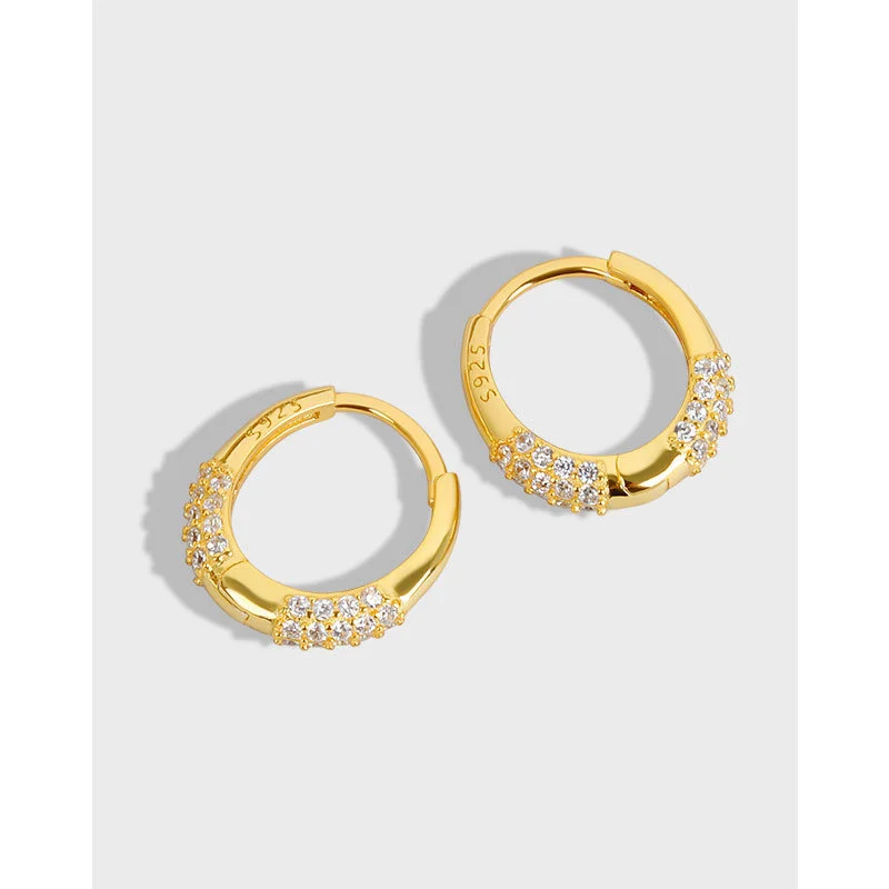 

PED116 Fashion Personality s925 Silver Earrings with Diamond Zircon Circle