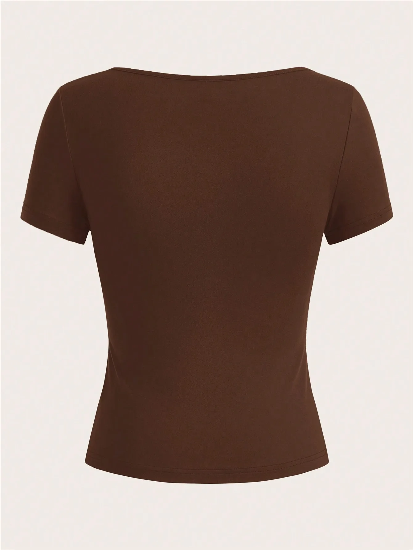 3 pieces Summer Slimming T-shirt Women's Sexy Short Sleeve T-shirt U-neck Women's Solid Color Basic Korean Top Hot Y2k 4