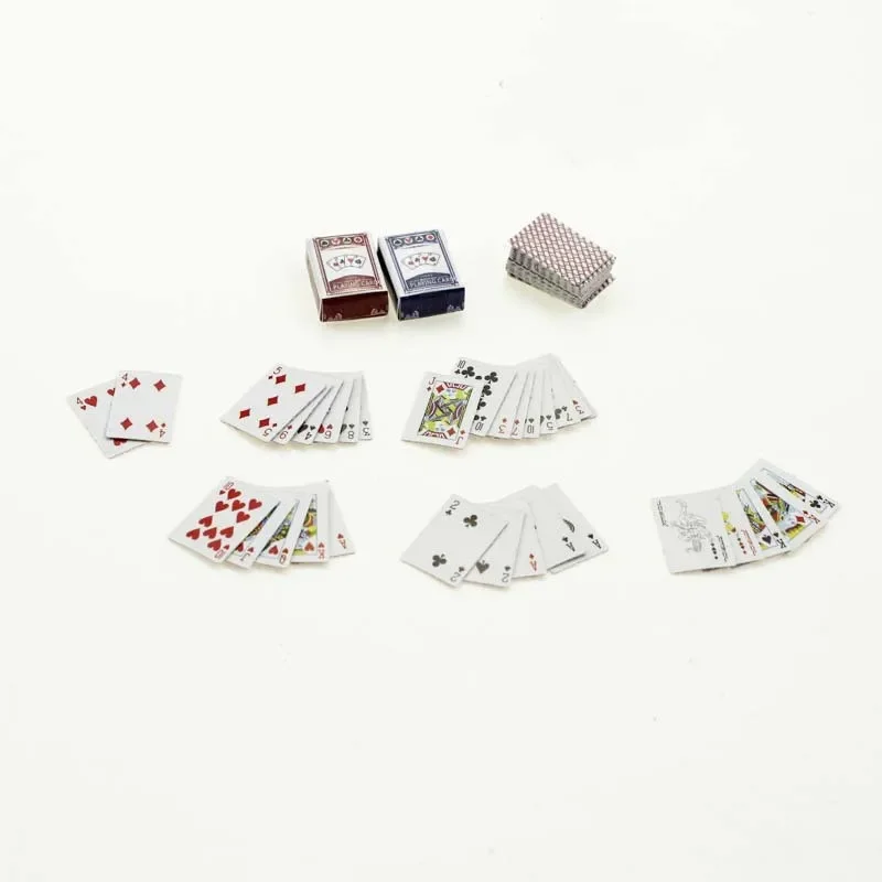 Mini Cute 1:12 Dollhouse Miniatures Poker Home Decoration Poker Cards Playing Game For Doll Kawaii Accessories