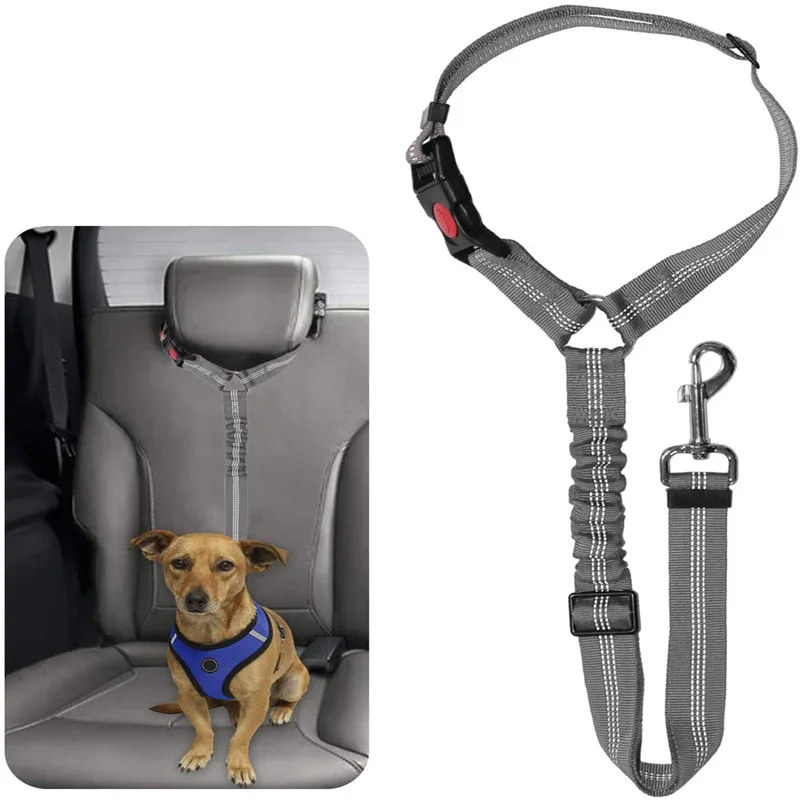 Pet Car Seat Belt Rope Ring Dog Car Retractable Elastic Reflector Leash Dog