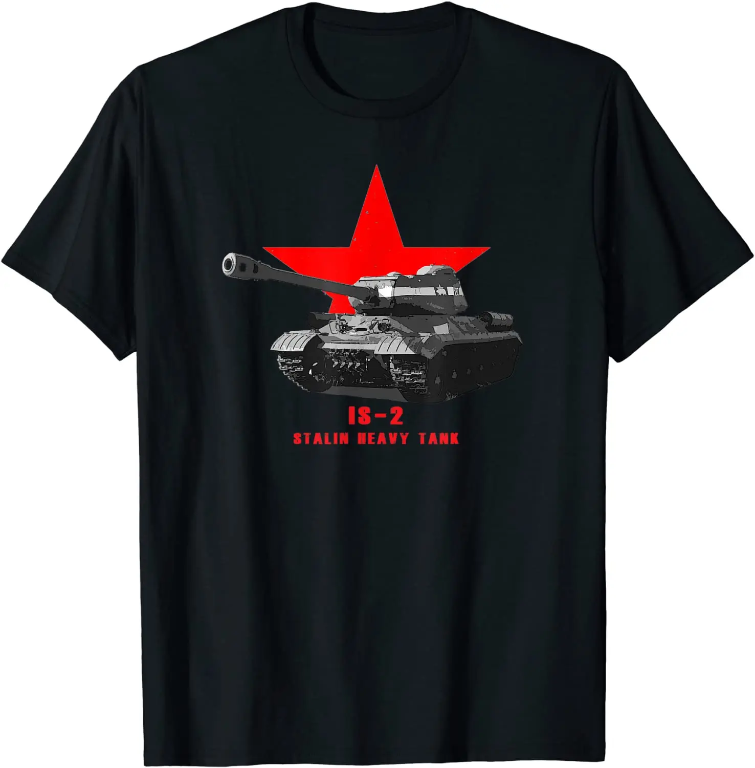 

World War II is-2 Stalin Heavy Tank Printed Summer Cotton O-neck Short Sleeve T-shirt