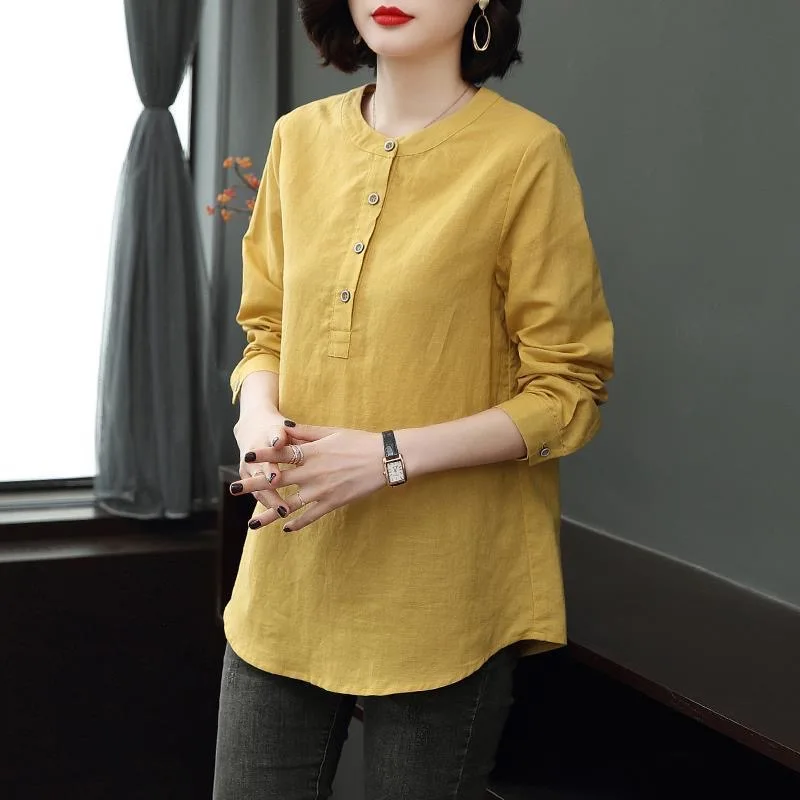 여성용 용수철 가을 스타일 블라우스 셔츠, 레이디 캐주얼 긴 소매 스탠드 칼라 블라우스 상의 DF4955