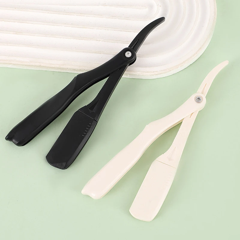 1Pcs 전문 수동 면도기 스트레이트 에지 플라스틱 날카로운 이발사 면도기 접이식 면도 수염 커터 도매