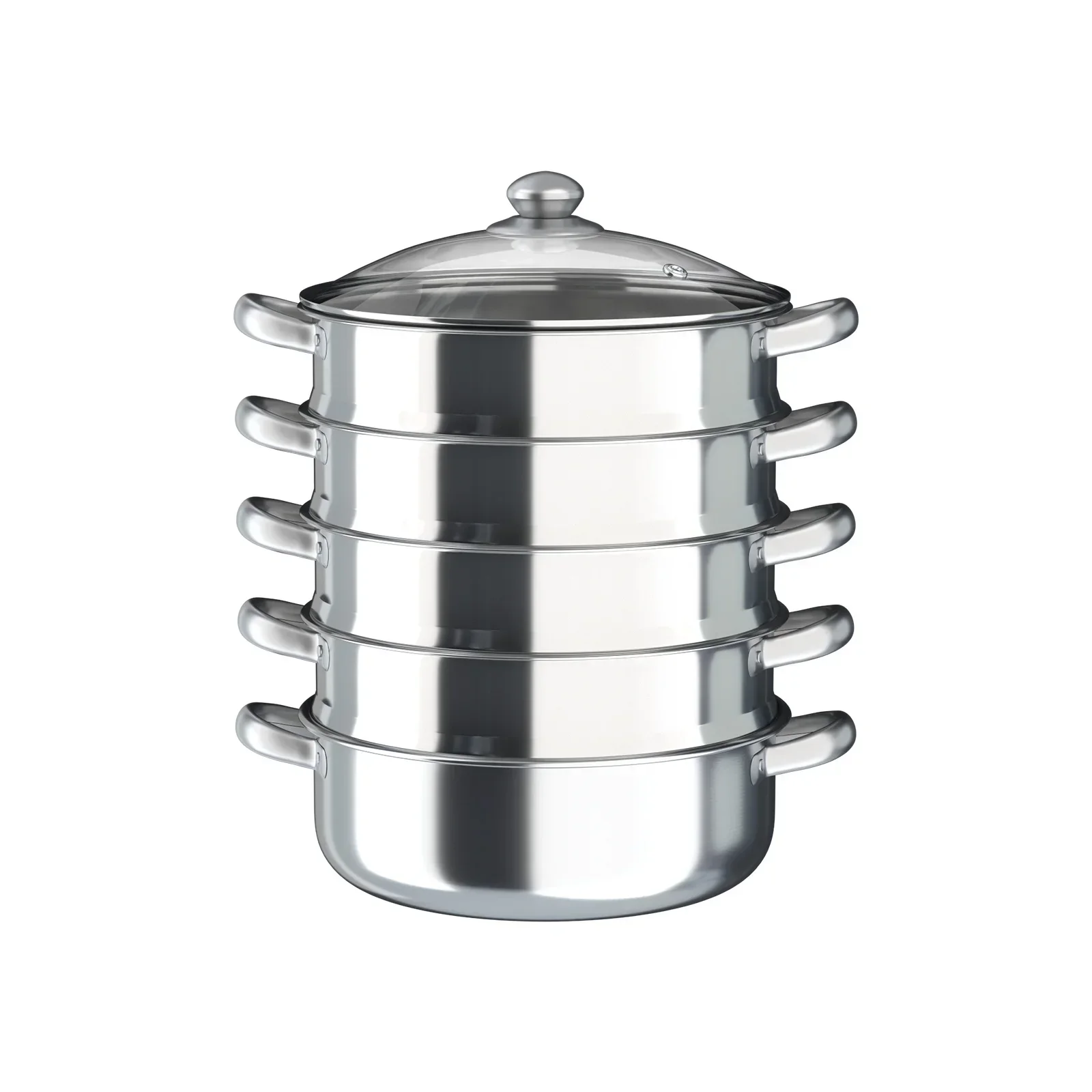 5-stufiges Dampftopf-Set für zu Hause, Dampfgarer, mehrstufiger Edelstahl-Küchenkochgeschirr-Hot Pot zum Kochen von Gemüse und Meeresfrüchten – Detail 4