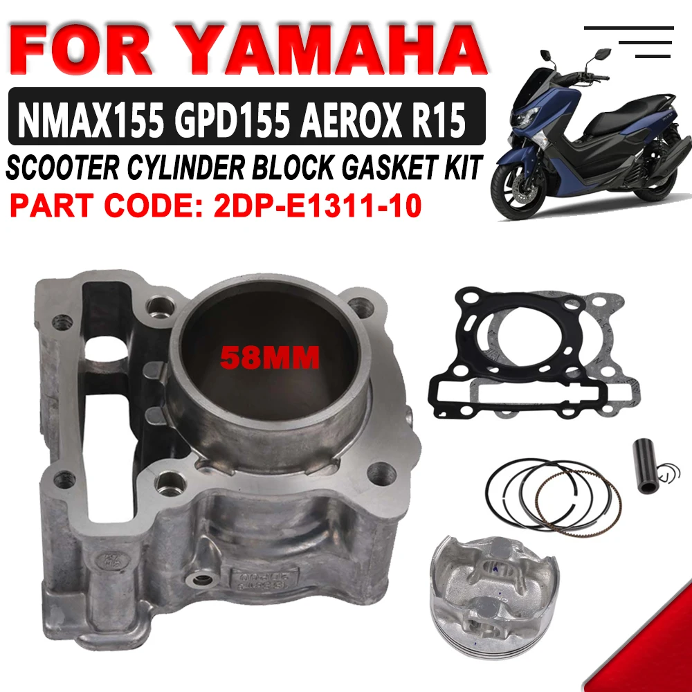 Moto Scooter 58Mm Kit Cilindro Guarnizione Anello Pistone Per Yamaha Nmax155 Nmax 155 Aerox Tricity 155Cc Gpd 150A 2Dp-E1311-10