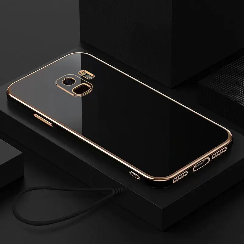 Чехол для Samsung Galaxy S9, роскошный чехол с квадратным покрытием, Женский чехол для телефона, противоударный силиконовый чехол-накладка