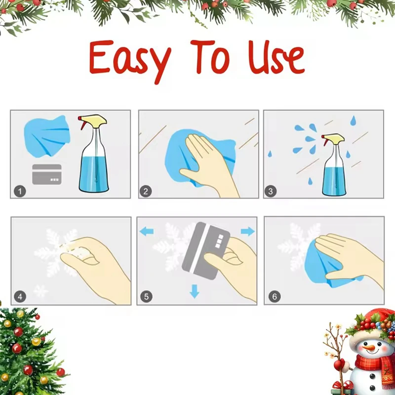 2026 Merry Christmas Window Stickers Cartoon Snowman Snowflakes Glass Decals New Year Home Decoration Electrostatic Sticker Gift