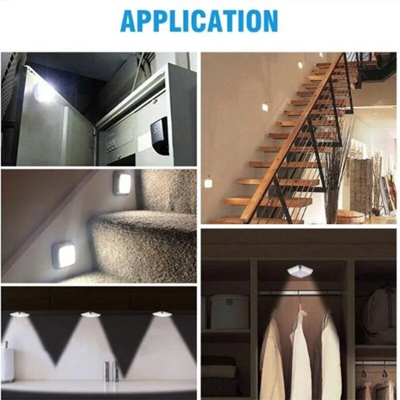 LED Night Light Smart Motion Sensor Night Light 3A Battery-powered Bedside Lamp Closet Bedroom Hallway Staircase Lighting