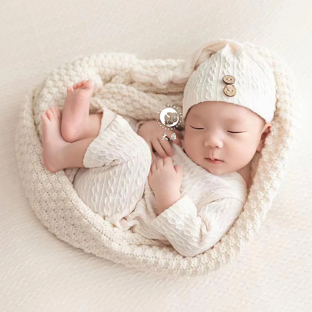 Knitted Baby Blanket with Tassels Newborn Photography Props Knit Throw Fringe Soft Blanket for Baby Accessories Newborn Backdrop 4